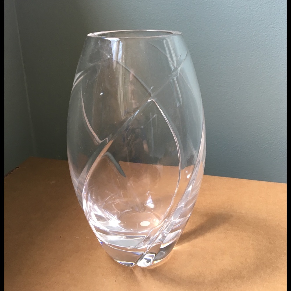 Tiffany & Co. 8.25”  Swirl cut Crystal Vase